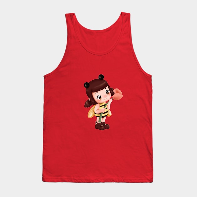 Little bee girl Tank Top by Hameo Art